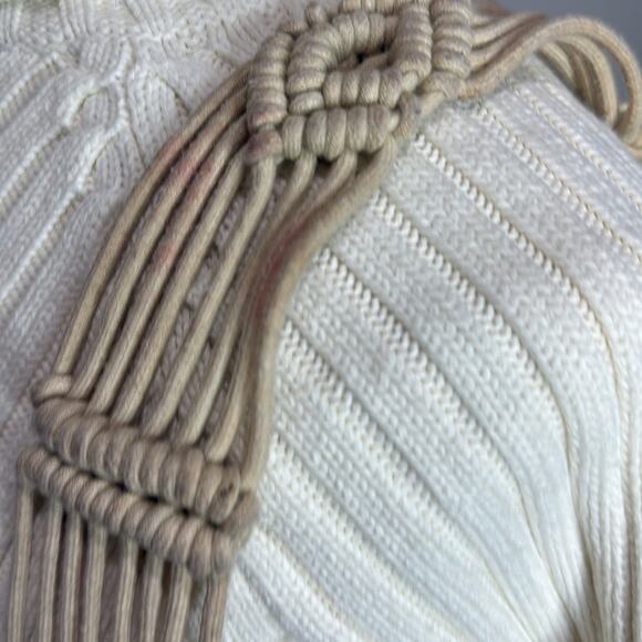 Kenneth Cole Cream Leather Shoulder Bag with Crochet Strap size 12x10 - Picture 2 of 8